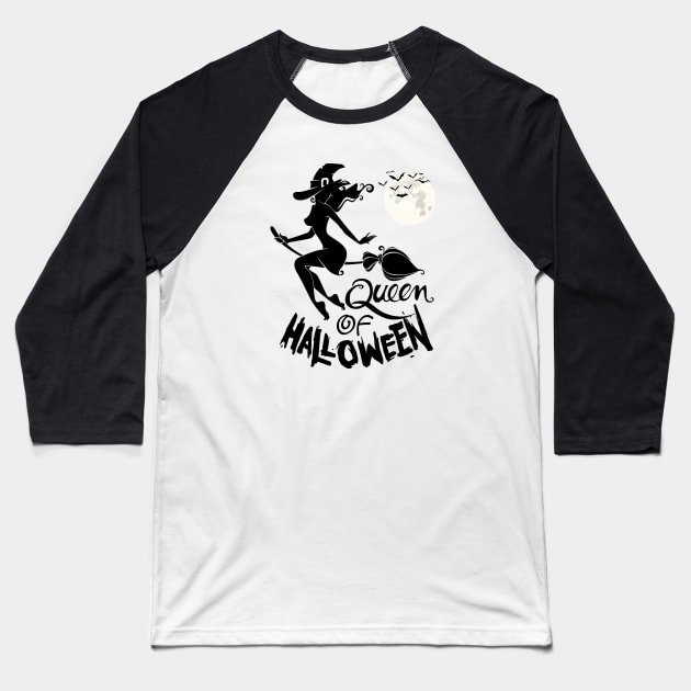 Queen Of Halloween Witch Aesthetic For Women Gift Baseball T-Shirt by Ramadangonim